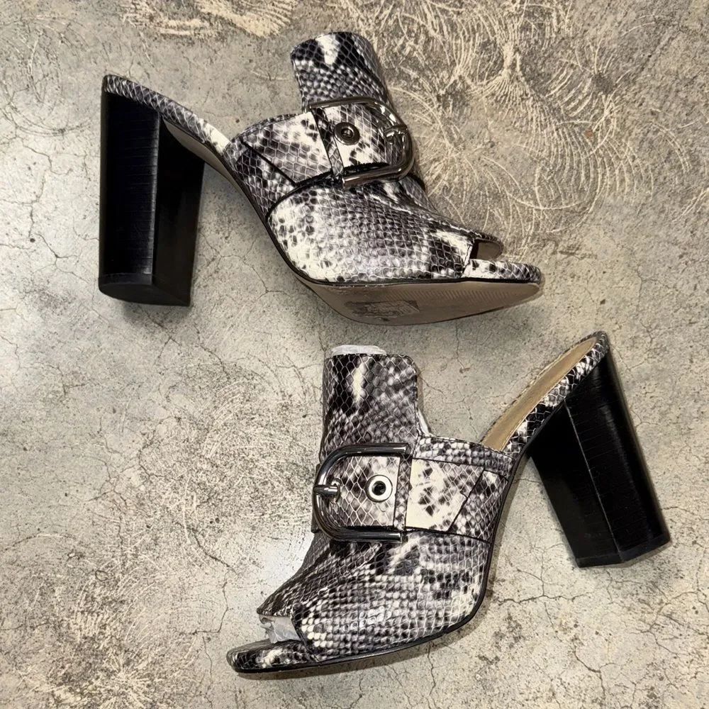 Michael Kors Snakeskin Patterned Heels with Buckle